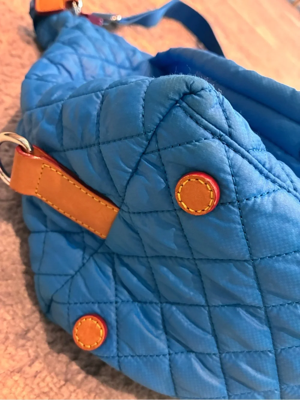 Like NEW MZ Wallace Medium Sutton Quilted Nylon Satchel-Surf Blue